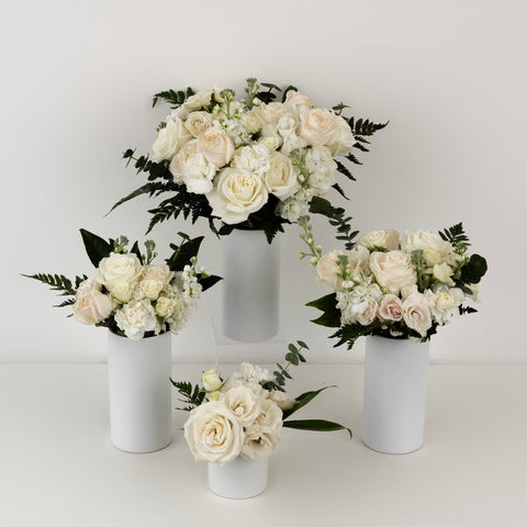 Farm To Table White Centerpieces Close Up - Image