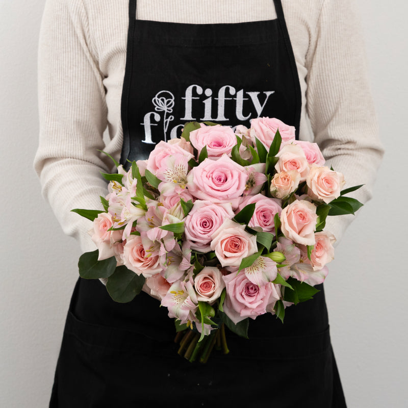 Pale Pink Flower Centerpieces Apron - Image