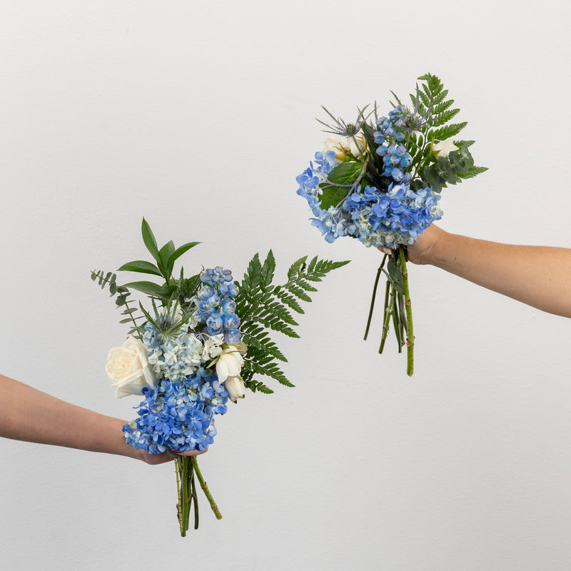 Hydrangea Hues Bouquet Bar Flower Kit Vase - Image