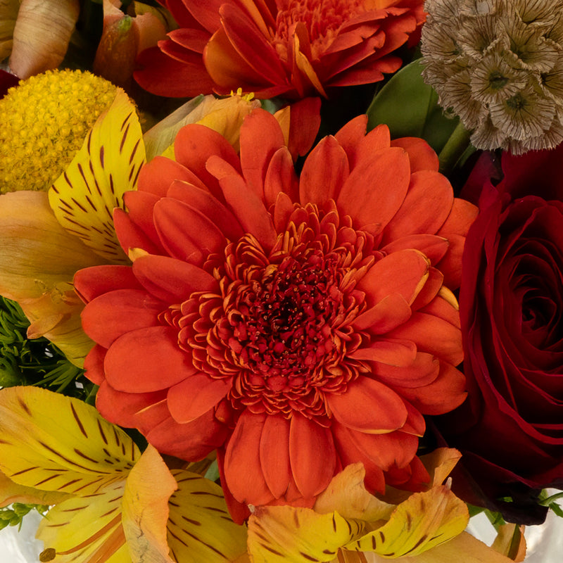 Fall Into Fresh Flowers Centerpiece Close Up - Image