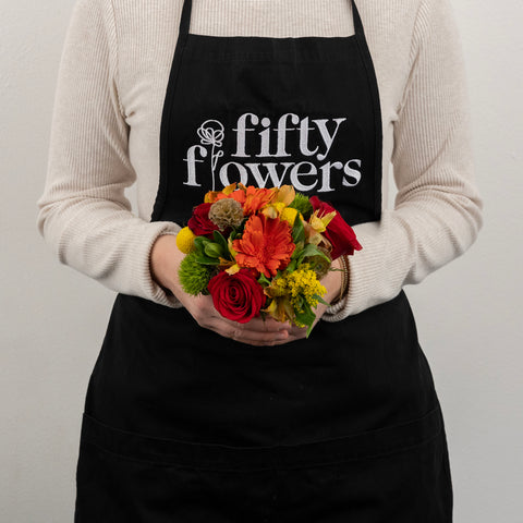 Fall Into Fresh Flowers Centerpiece Apron - Image
