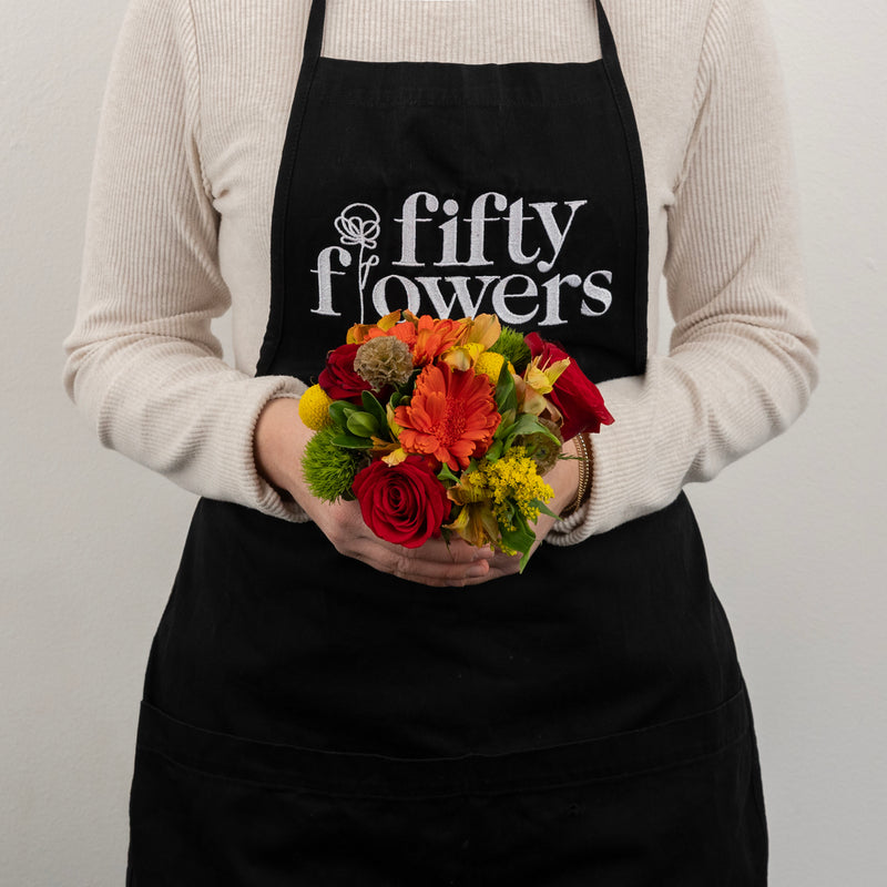 Fall Into Fresh Flowers Centerpiece Apron - Image