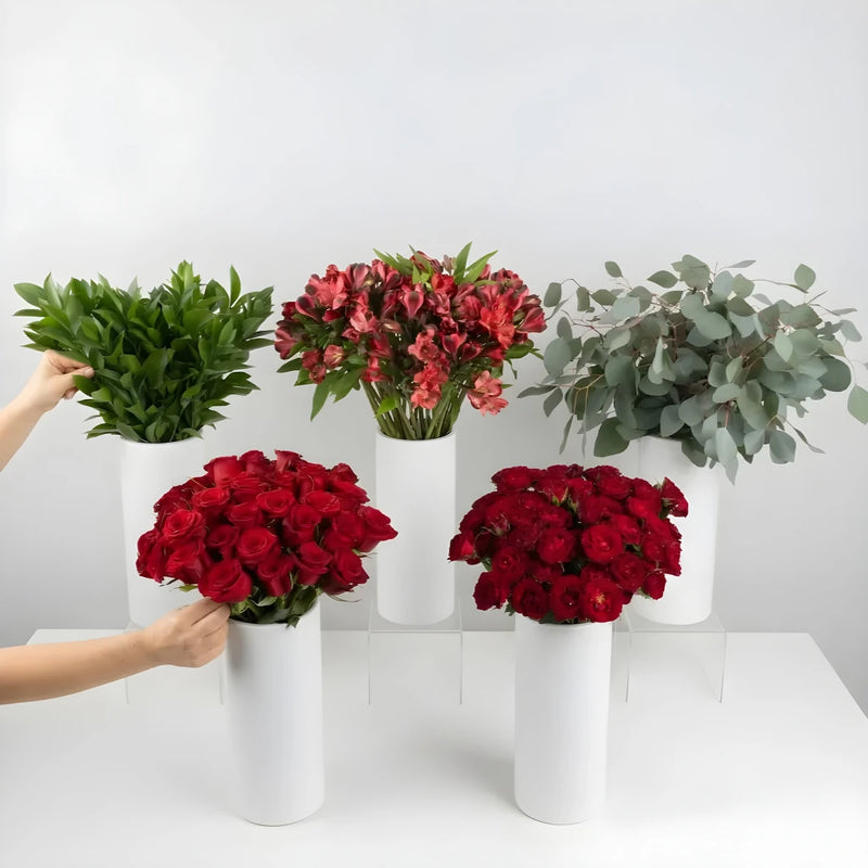 Ruby Red Bouquet Bar Flower Kit Apron - Image