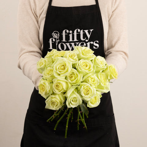 Jade Green Rose Apron - Image