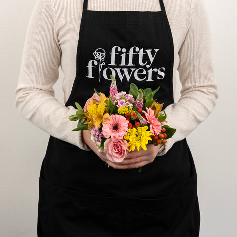 Pink Harvest Flower Centerpieces Apron - Image