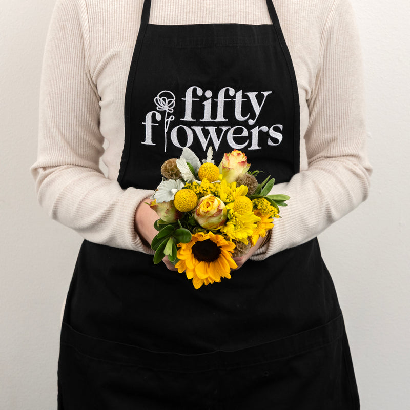 Yellow Themed Event Flower Centerpieces Apron - Image