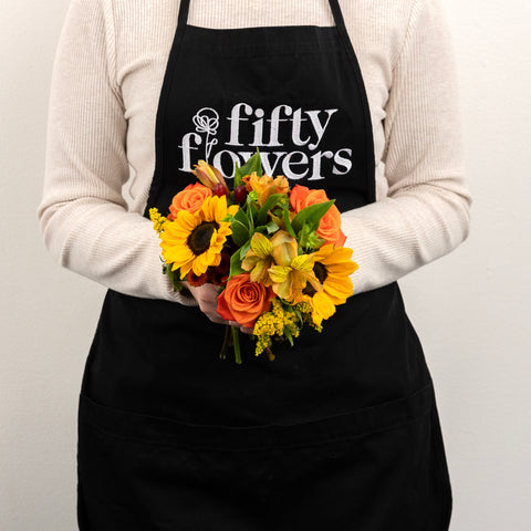 Thanksgiving Decorative Flower Centerpiece Apron - Image