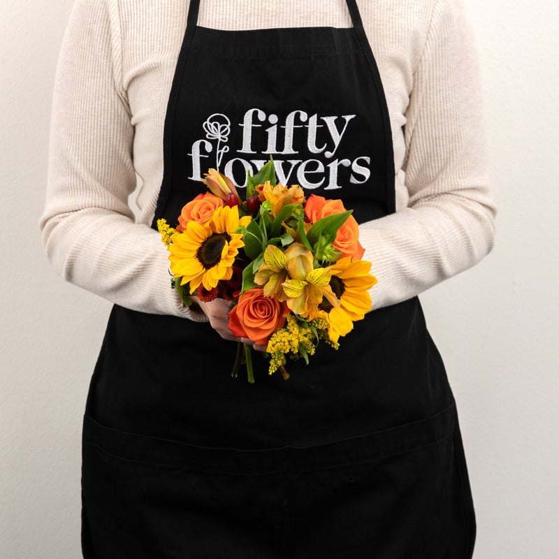 Thanksgiving Decorative Flower Centerpiece Apron - Image