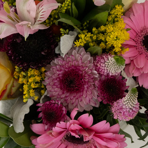 Garden Rainbow Flower Centerpieces Close Up - Image