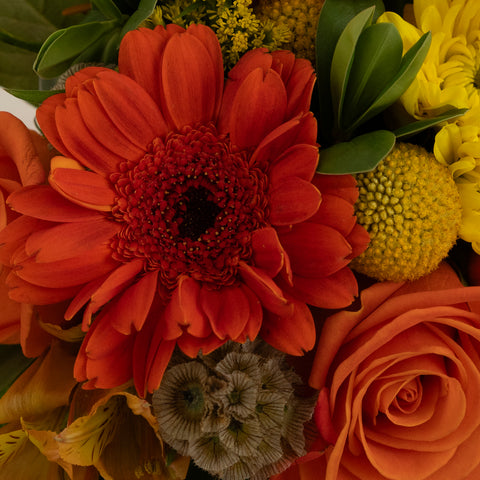 Deep Orange Flower Centerpieces Close Up - Image