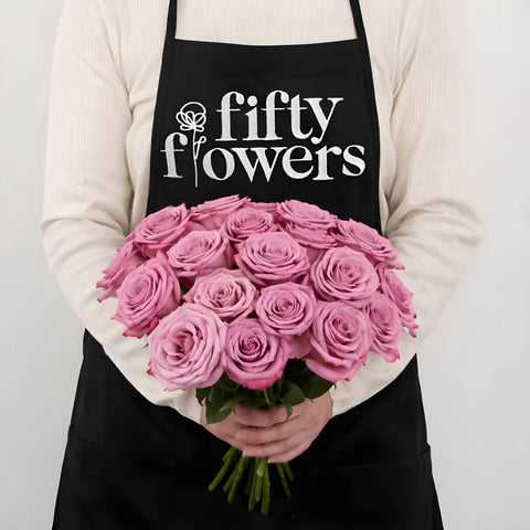 Antique Mauve Fresh Cut Rose Apron - Image