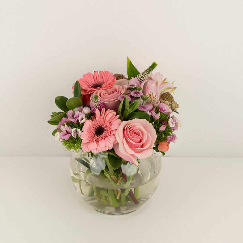 Pink Valentines Day Flower Centerpieces Vase - Image