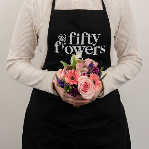 Pink Valentines Day Flower Centerpieces Apron - Image