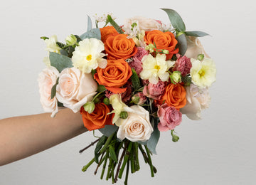 Coral Glow Flower Bouquet Close Up - Image