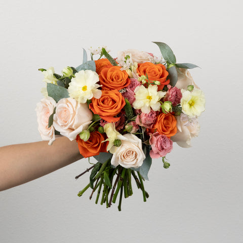 Coral Glow Flower Bouquet Close Up - Image