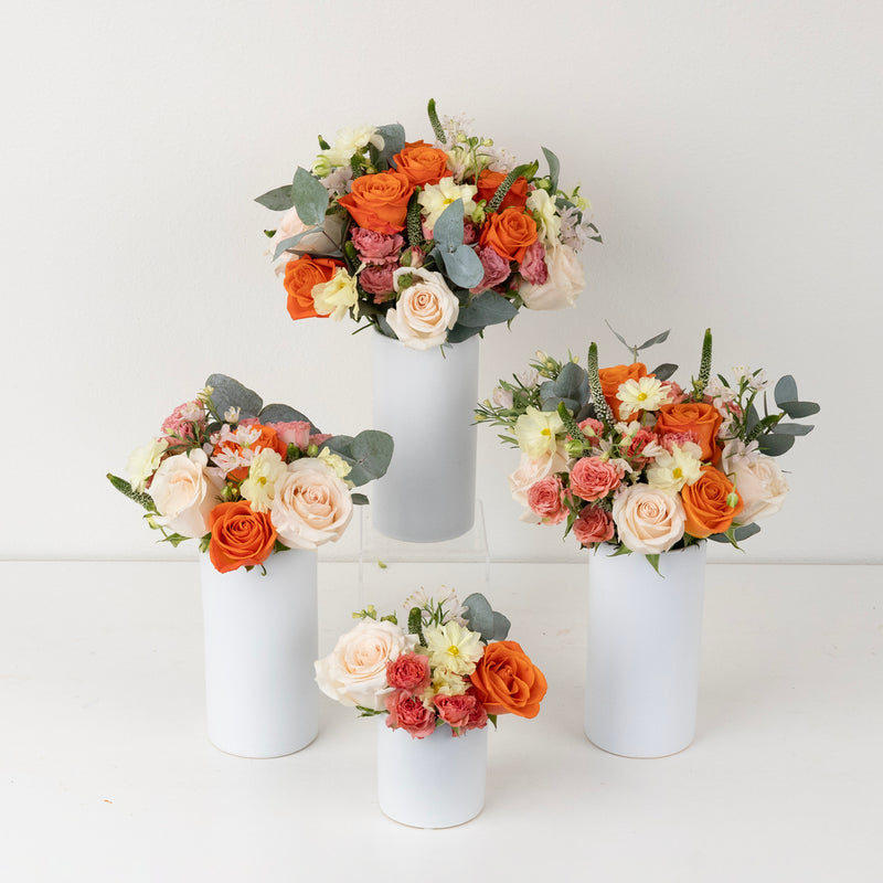Coral Glow Flower Centerpiece Close Up - Image