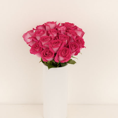 Topaz Hot Pink Rose Vase - Image