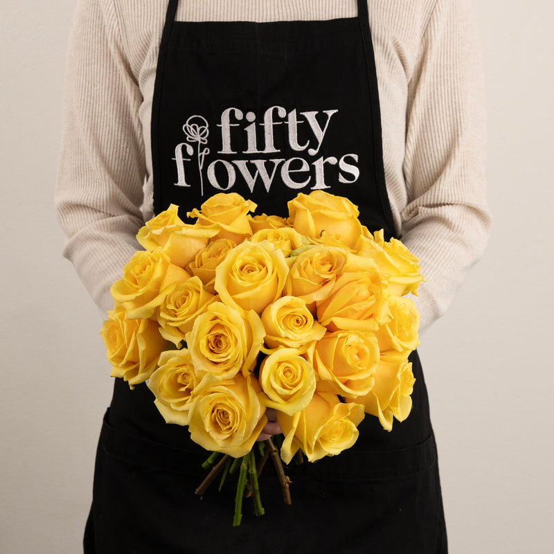 Yellow Butterscotch Rose Apron - Image