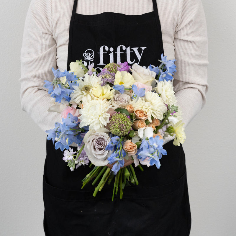 Powdered Pastels Flower Bouquet Apron - Image