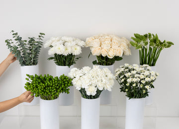 White Wedding Table Bouquet Bar Flower Kit Close Up - Image