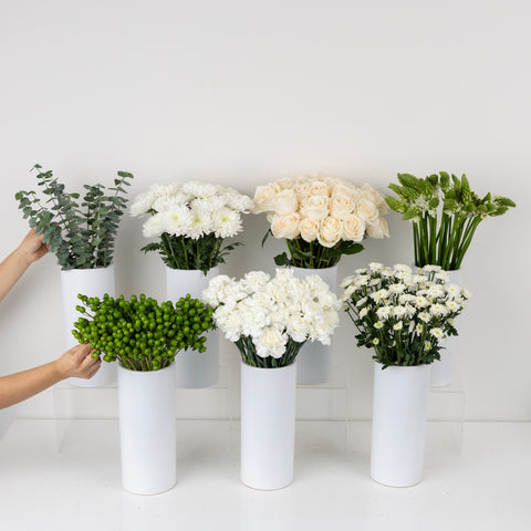White Wedding Table Bouquet Bar Flower Kit Close Up - Image
