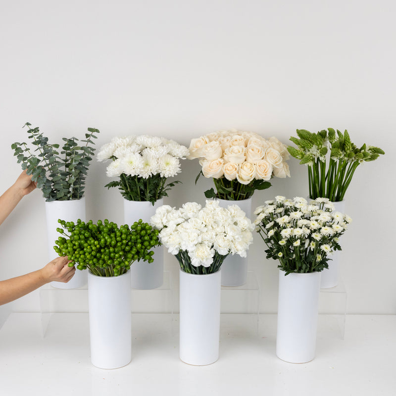 White Wedding Table Bouquet Bar Flower Kit Close Up - Image