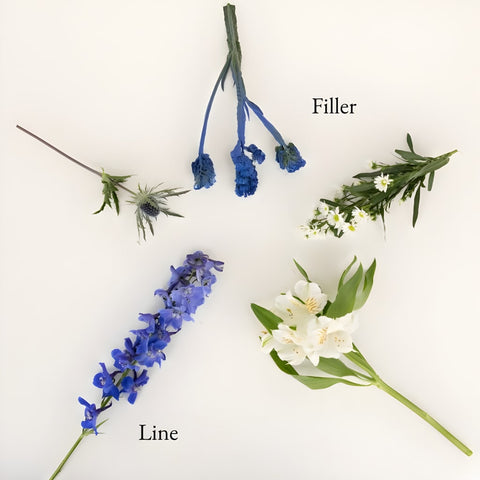 Blue Magic Flower Bouquet Bar Flower Kit Vase - Image
