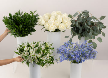Beautiful Blues Bouquet Bar Flower Kit Vase - Image