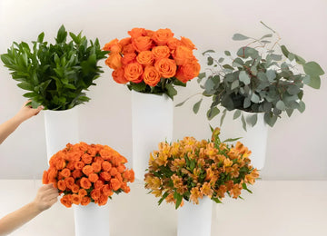 Orange Crush Bouquet Bar Flower Kit Vase - Image