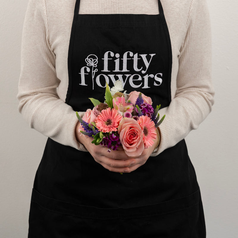 Hot Pink Themed Event Flower Centerpieces Apron - Image