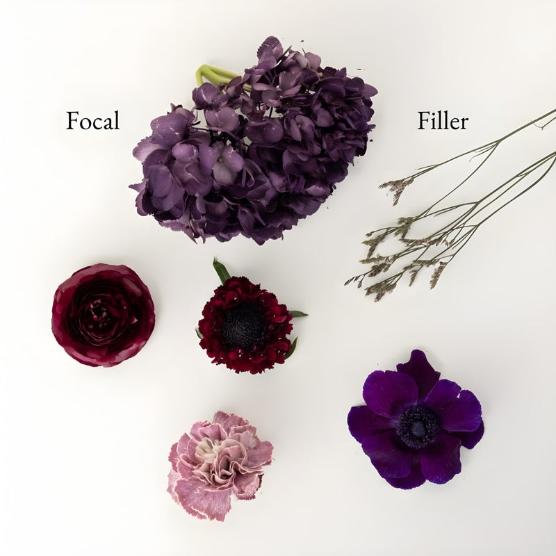 Plum Noir Bouquet Bar Flower Kit Stem - Image