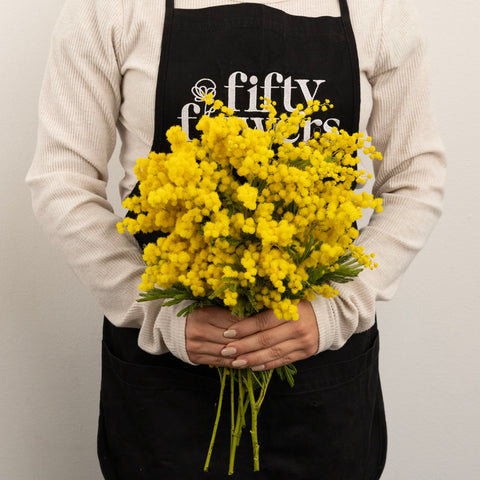 Yellow Mimosa Flowers Apron - Image