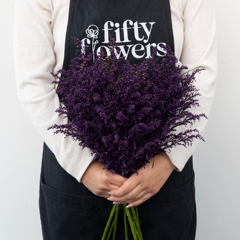 Royal Purple Tinted Solidago Flowers Apron - Image