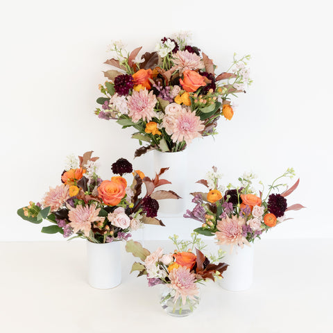 Golden Plum Garden Flower Centerpiece Close Up - Image
