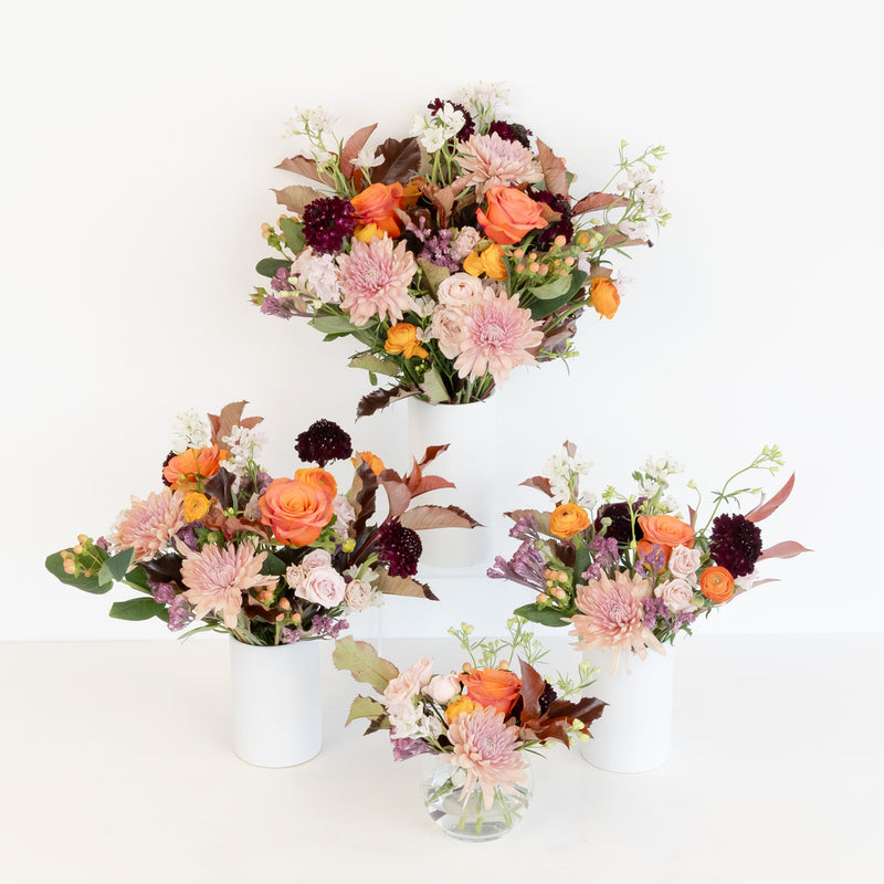 Golden Plum Garden Flower Centerpiece Close Up - Image