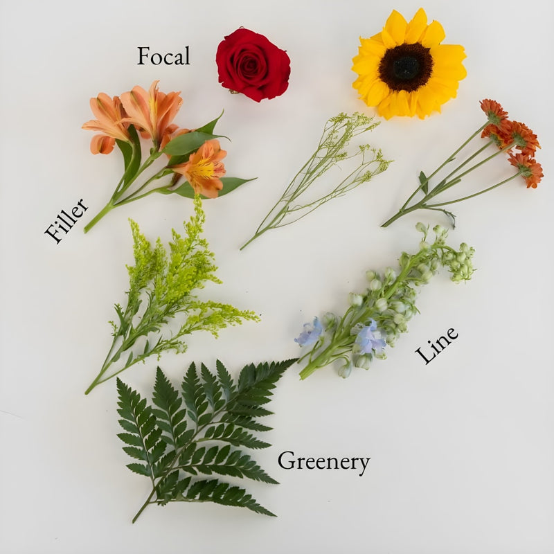 Red Meets Sunflower Bouquet Bar Flower Kit Vase - Image