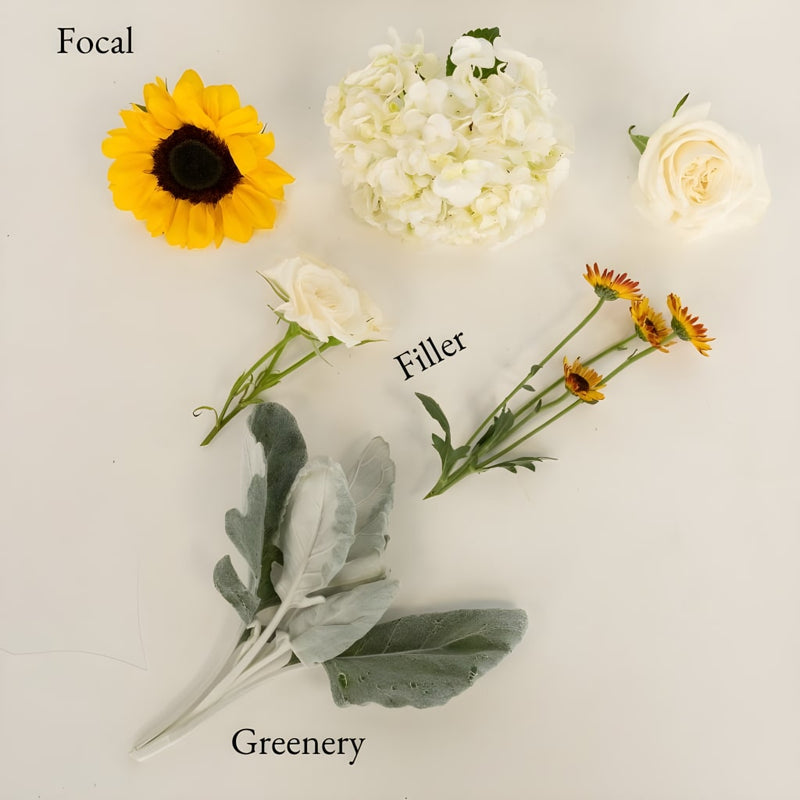 Bright Sky Sunflower Bouquet Bar Flower Kit Vase - Image
