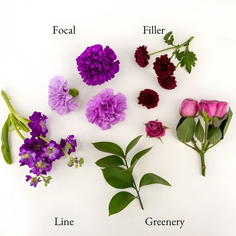 Shades Of Purple Bouquet Bar Flower Kit Apron - Image