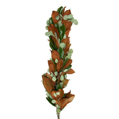 Magnolia & Silver Eucalyptus Garland Close Up - Image