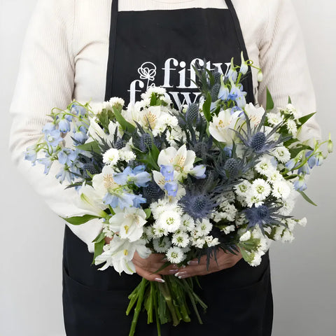 Light Blue Magic Flower Bouquet Apron - Image
