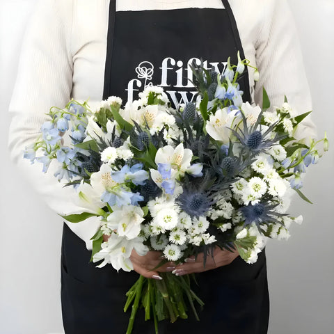 Light Blue Magic Flower Centerpiece Apron - Image