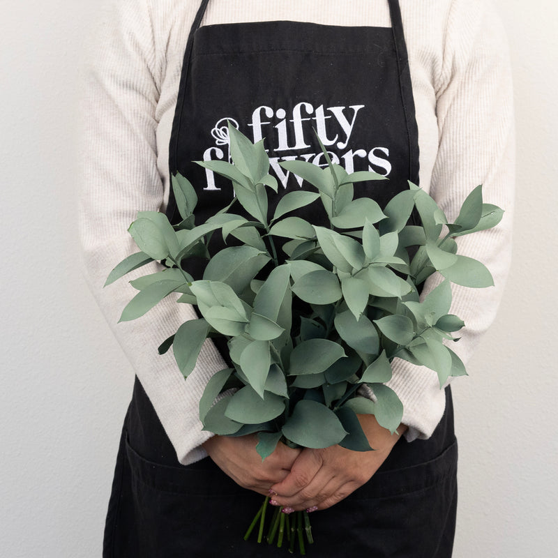 Jade Tinted Ruscus Greenery Apron - Image