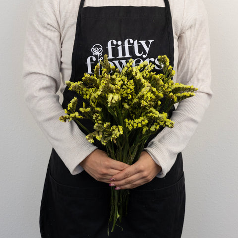 Wasabi Tinted Statice Flower Apron - Image