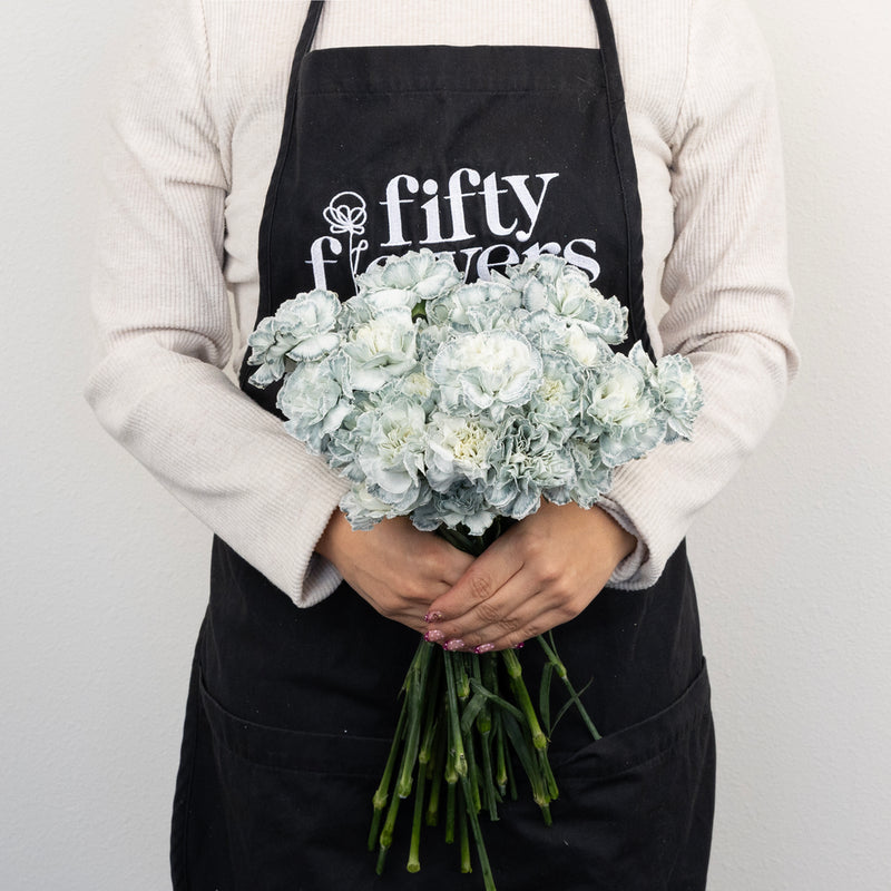 Jade Tinted Carnation Flowers Apron - Image