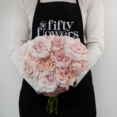 Blushing Button Garden Rose Apron - Image