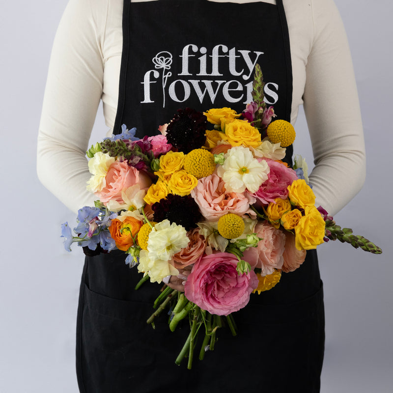 Joyful Blooms Flower Bouquet Apron - Image
