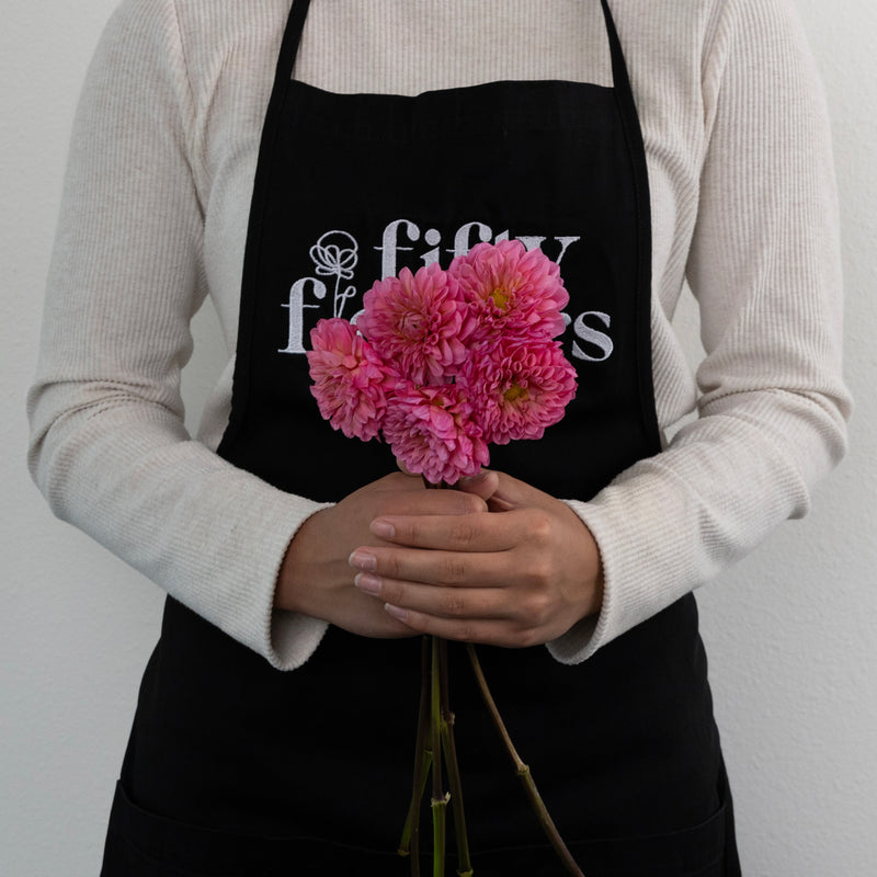 Pink Sherbet Dahlia Flower Apron - Image