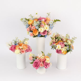 Watercolor Gardens Flower Centerpiece Close Up - Image