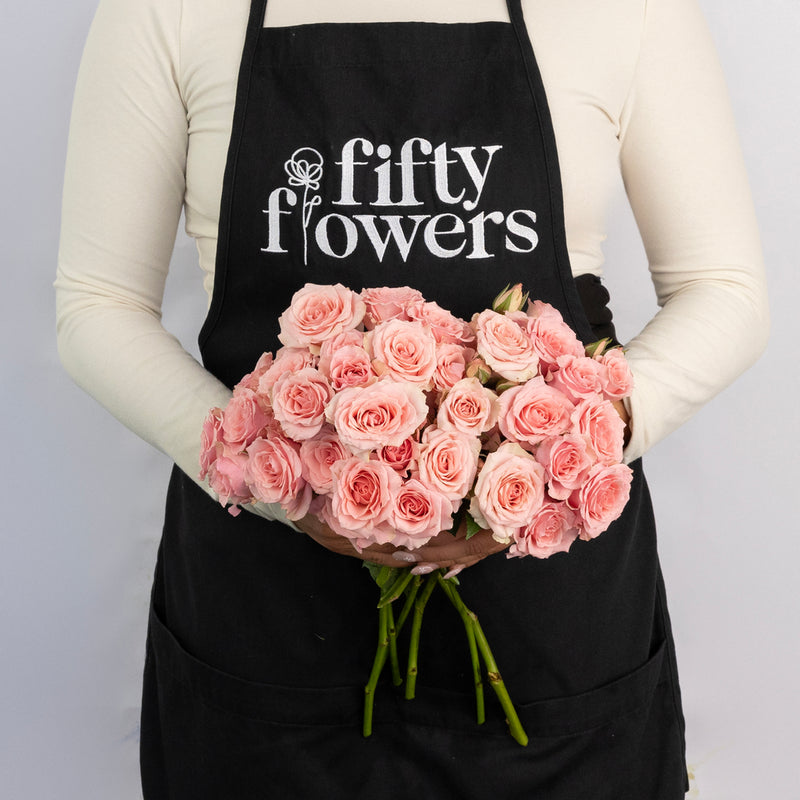 Elva Pink Spray Roses Apron - Image