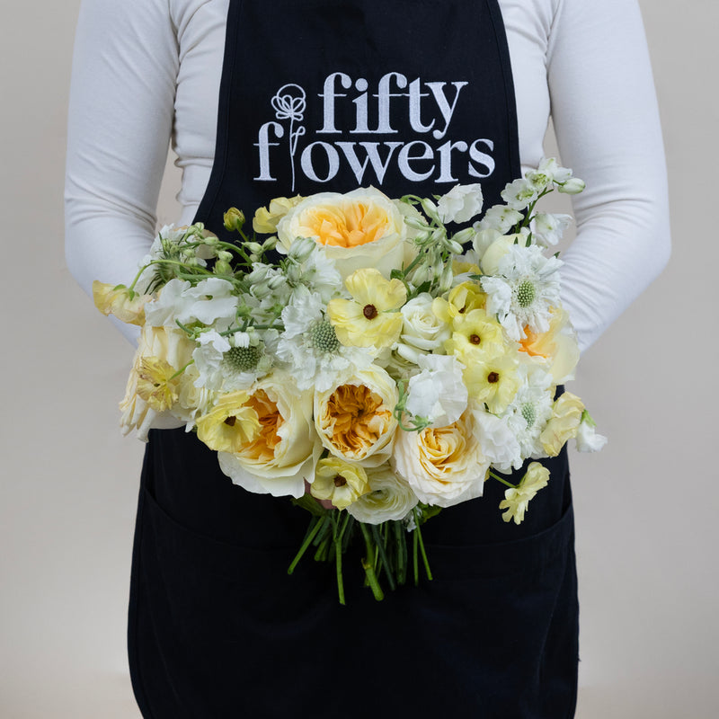 Butter Yellow Flower Bouquet Close Up - Image